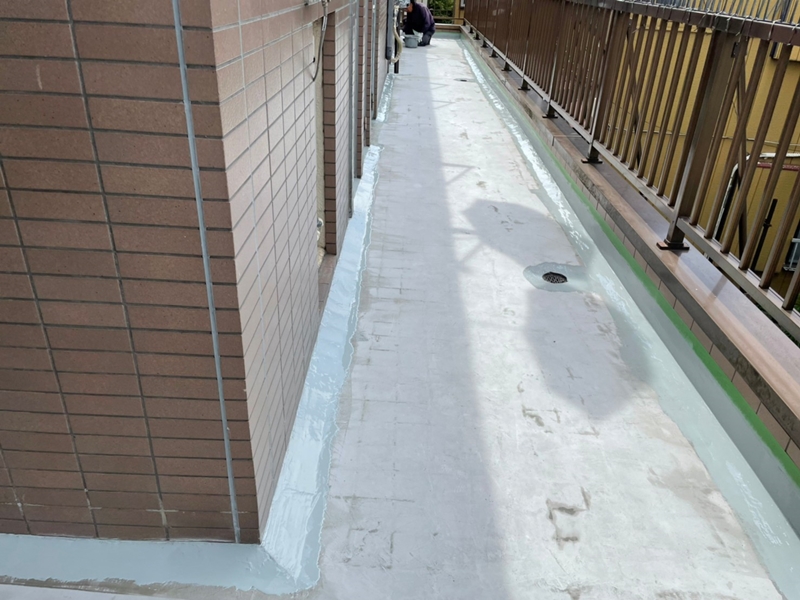 東京都葛飾区マンション屋上階段防水工事　階段廊下防水工事